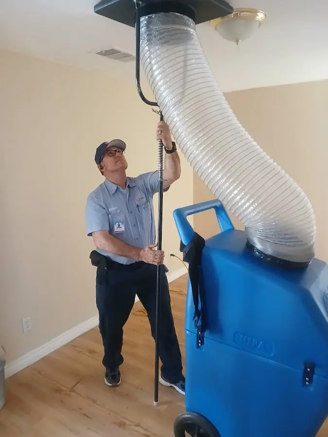 HVAC Installation technician using HEPA equipment in Georges